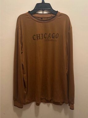 Chicago Graphic Long Sleeve Tee - Brown